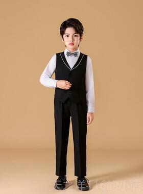 正品元旦儿童合唱出诵服红色持礼服男童女主童中小学生朗比演赛服