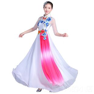 正品017新款大裙合唱服长演出2服成人女士连人衣裙主持礼服合唱团