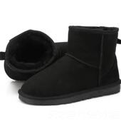 男皮毛一体雪地靴子情侣防水防羊加绒加厚大码 正品 北大东棉鞋 面污