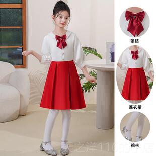 正品歌儿童大合唱演服学中小生出红色诗朗诵表演服男女童红歌主持