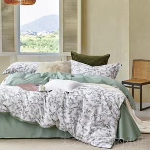 正品上民光全棉纯棉格子四件1.5m1.8米床单用被套简约家床用套品4