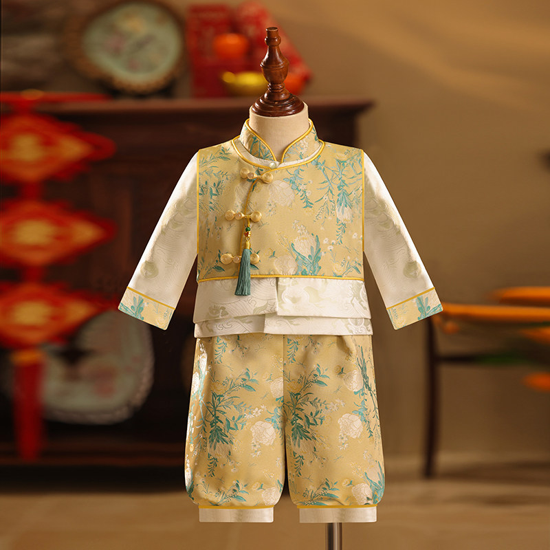 哥麦拉拜年服男宝周岁礼服加厚春