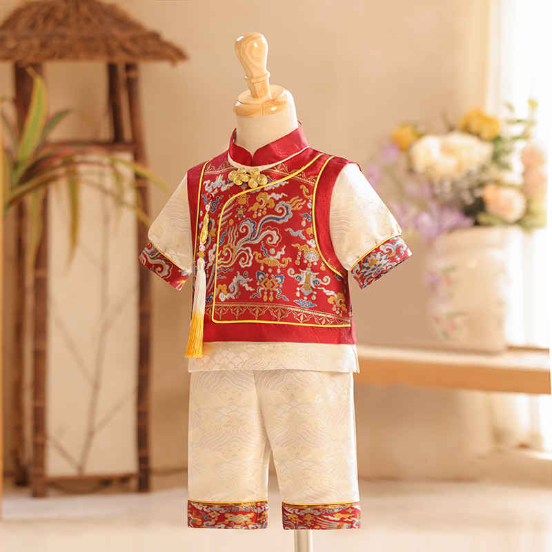 哥麦拉中式周岁礼服男宝宝夏季