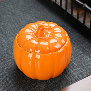 海佳尔陶瓷创意南瓜茶叶罐红茶绿茶普洱茶密封罐零食坚果存储罐