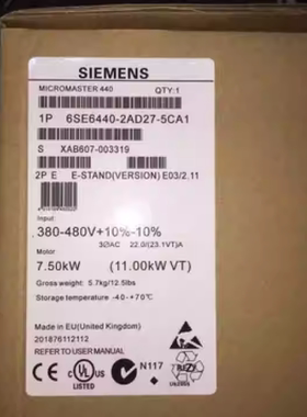 西门子 变频器 6SE6440-2AD27-5CA1 全新原装正品