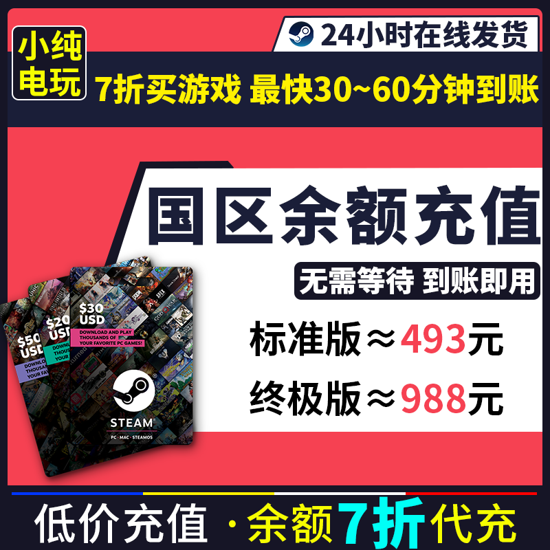 steam国区余额充值7折钱包充值卡图代充钱包代充忍者龙剑传4战地6