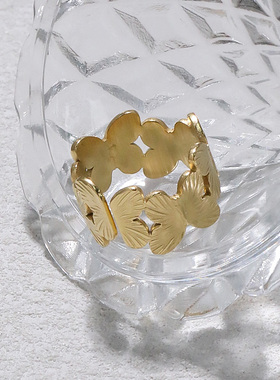 钛钢 QY蝴蝶戒指ZB3033