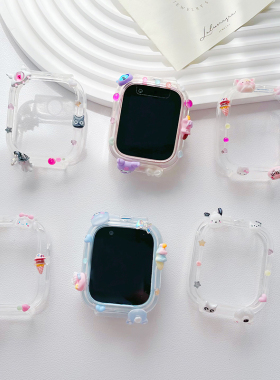 适用米兔儿童电话手表7A保护壳5c表带6c透明S1表套7卡通DIY保护套7x/c7a钢化膜6/6x外壳手表壳男女孩学生