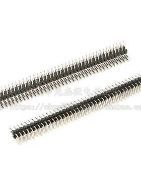 双排针 1*40P 间距2.54MM 双排弯针 1X40PIN 双排插针 90度正弯针