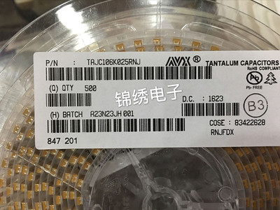 贴片钽电容 TAJC106K025RNJ 106E C型 6032 25V10UF 全新国产