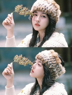 西藏拉萨川西旅游帽子雪山旅游穿搭毛毛绒发带帽保暖秋冬帽子女款