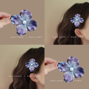 红色复古彼岸花头饰红花发夹花朵头花国风旗袍新中式古风和服发饰