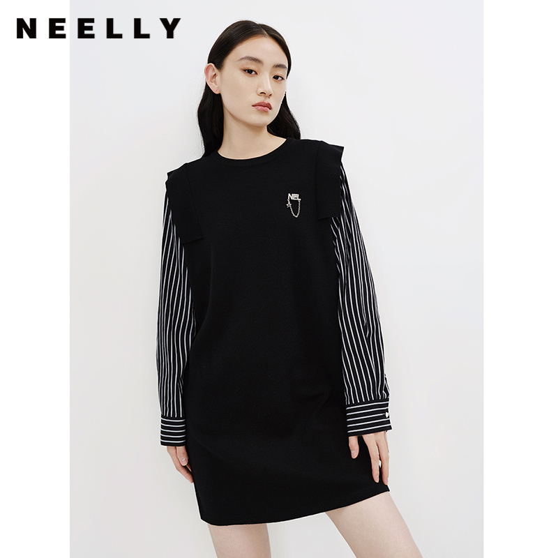 纳俪立体裁剪廓形时尚NEELLY条纹