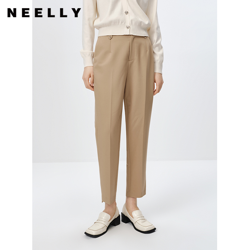 NEELLY纳俪商场同款季新款西装裤女显瘦直筒哈伦裤时尚