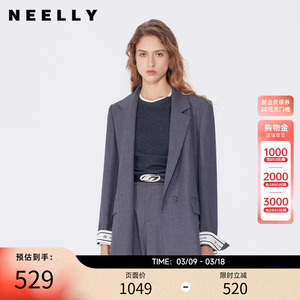 NEELLY纳俪商场同款春季新款miu系通勤老钱风西装外套女气质上衣