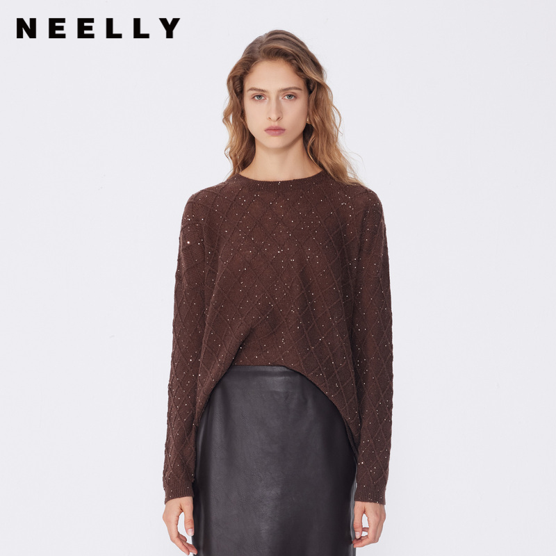 NEELLY纳俪肌理感圆领针织衫
