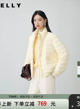 NEELLY纳俪商场同款冬新款时尚减龄短款廓形羽绒服女百搭清新外套