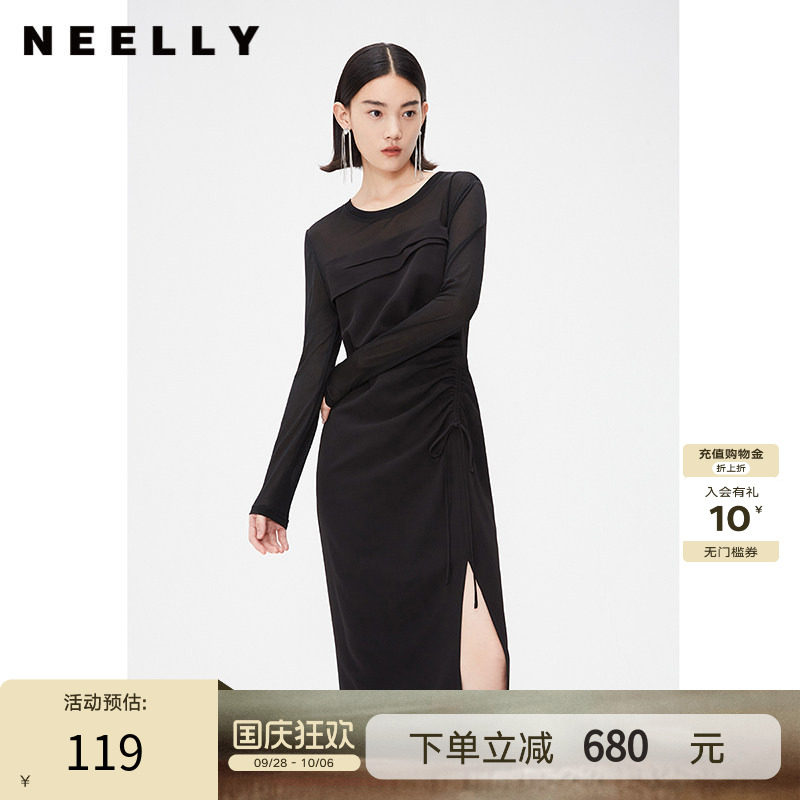 NEELLY商场同款显瘦连衣裙