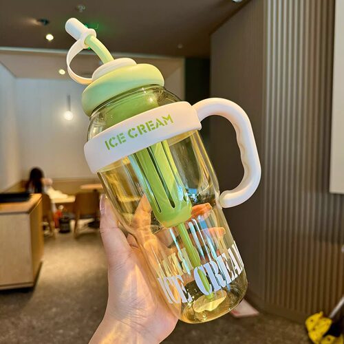 大容量可爱肚肚杯吸管杯带茶仓