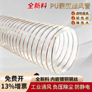 PU聚氨酯吸尘管软管镀铜钢丝雕刻机开料机伸缩透明木工业通排风管