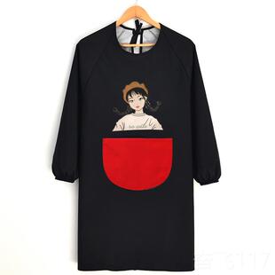 正品爱日围裙长袖g家用系厨房防水防油女时尚大人罩衣工作服可定