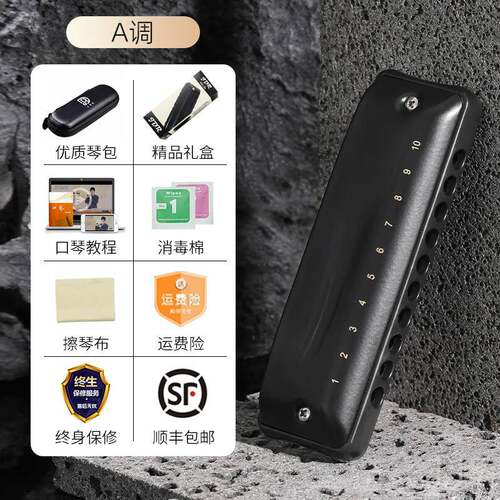 正品JDRd德布鲁斯蓝调十孔口琴瑞10孔C调忍者初学者嘉入门专业pad