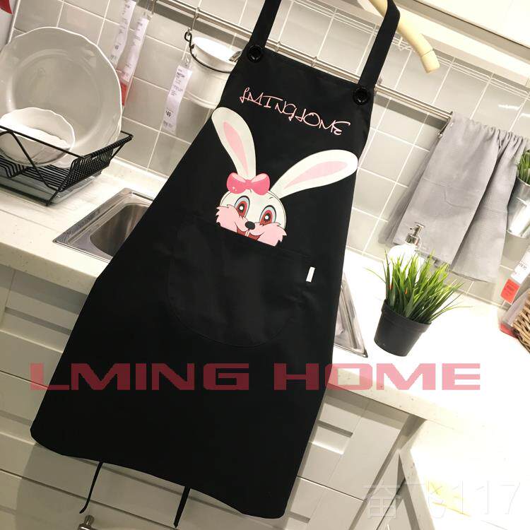 正品外G贸O韩版时尚MINHME品L牌可爱卡通兔系带围裙餐厅店员工作