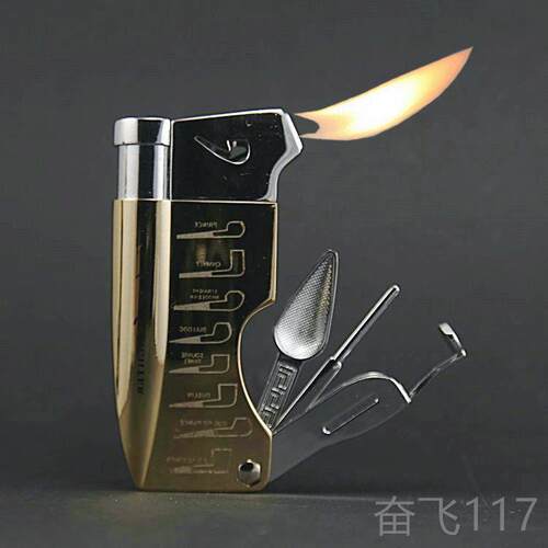 正品烟斗专用打火机PPELIN带工具 烟刀压I棒 通针适木合点石楠烟
