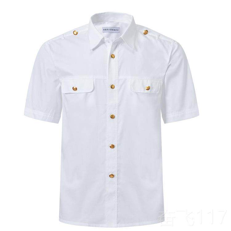 正品铁袖路制服男衬衣高铁乘务口短工作服员铁窗路新式路服白衬衫