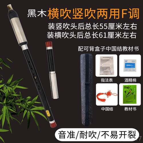 正品横吹竖两吹可选用巴乌黑红木乐G器演初学F调省力音准耐奏用不
