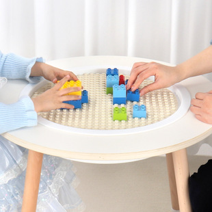 ins风硅胶双面积木垫儿童玩具感官盆配件双面大小颗粒积木底垫