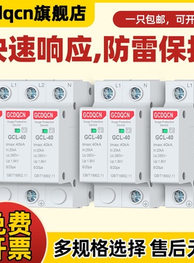 家用二级防雷浪涌保护器2P20KA三相四线涌避雷器4P40KA一级12.5KA