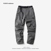 NBW加绒秋冬弹力日系口袋工装 男长裤 裤 男宽松直筒锥形咔叽休闲裤