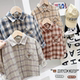 儿童衬衣长袖 宝宝男孩休闲上衣洋气春秋款 潮 2025新款 男童格子衬衫