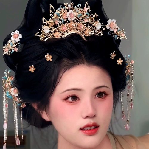 原创 杳杳 重工发冠流苏发钗发夹唐风明制汉服发饰配饰古风饰品