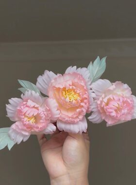 原创 惜花芷 真丝烫花发冠神仙花冠发饰汉服配饰古风头饰仙气发饰