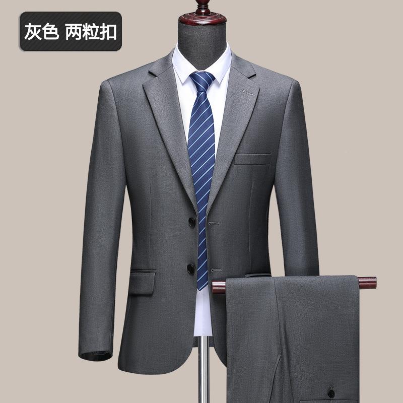 婚羊毛西服2套装务男024春季商正装宴会男士JIU修身西服结礼服爸