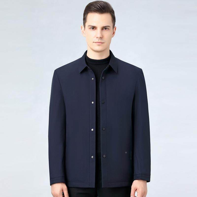 2023新款秋冬82238-F翻薄领中年轻款士羽保绒服商男务爸爸装休闲