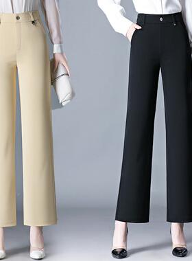 品牌中年女99268裤春秋款妈妈装黑色穿闲休裤子外直遮肉大码妈妈