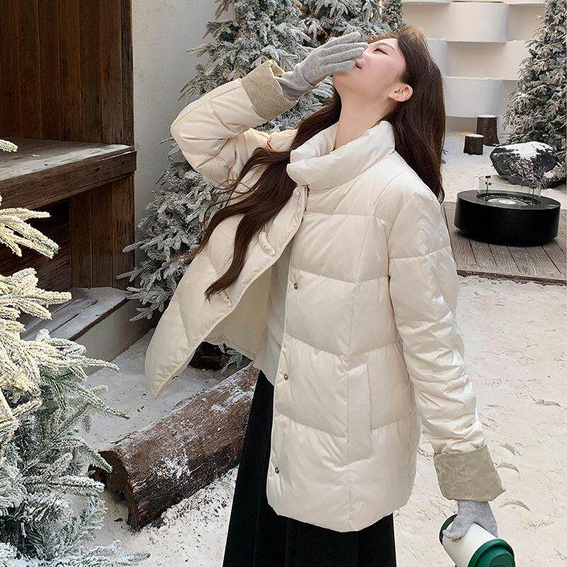 新中式国风复古盘扣服绒女年季冬新款白鸭绒ZSHUI10加厚保暖外羽