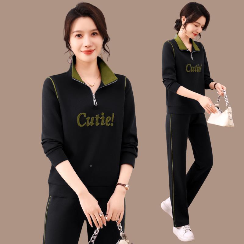 2025春秋运套装女长袖PLO领棉动质休闲运动服身房训96957759练服