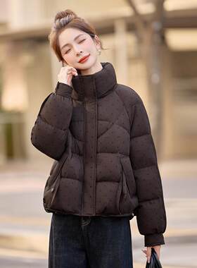 羽绒服女款短轻薄新款款冬季个子尚立时领洋ZYU1011M气小白鸭绒外