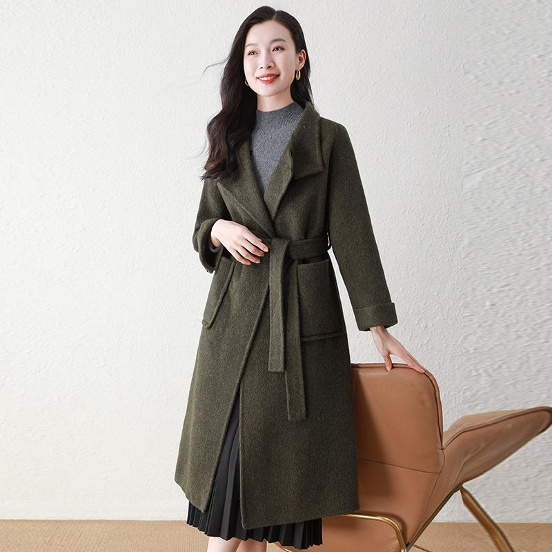 毛A5536大衣2024秋A冬新款女双面呢时尚立领高感女式毛呢羊外套 5