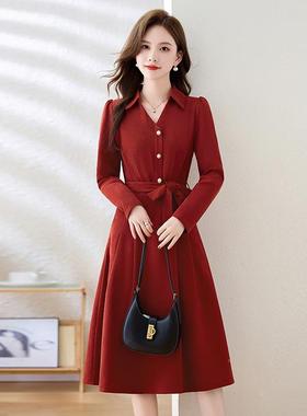 202秋季新款女装韩S版收腰系带高气级感洋时尚4气质连衣裙 W1SW18