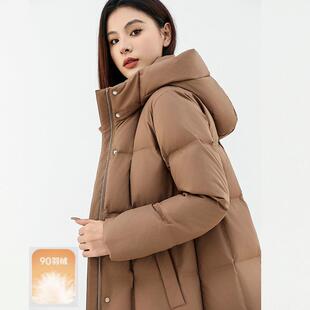 女正品鸭厚绒2025冬过季新款膝43-82235中长款极寒羽绒服显瘦加抗