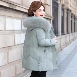 正品撤柜白绒羽绒服中女款新款中668817鹅年妈老妈东北极寒冬装外