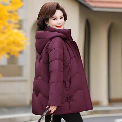 拜白鹅绒羽绒服短款71-8862冬新款大中年妈妈连女帽加保暖外套小