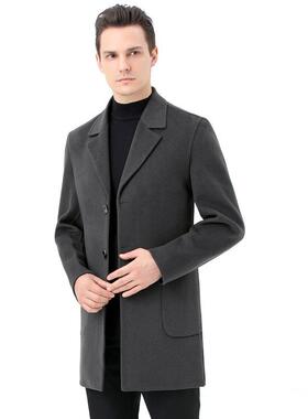 233526-PP025冬季毛男士双面呢纯羊毛大衣装领中长款色时尚青中年