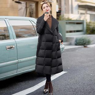 收腰长款 火228长款 货领大翻修身 羽绒服绒女冬季 过膝白鸭外 欧新款