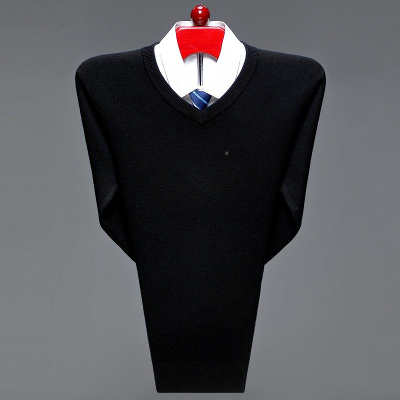 2绒025冬青年男士羊衫商务休闲时6-169-BN尚V季领加厚中款套头针